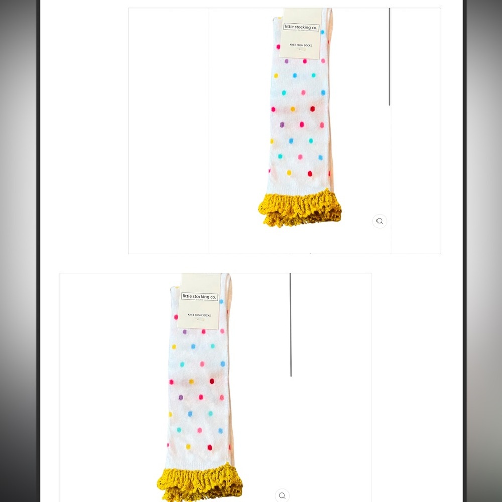 Bundle of 2 white dotted high  knee lace socks